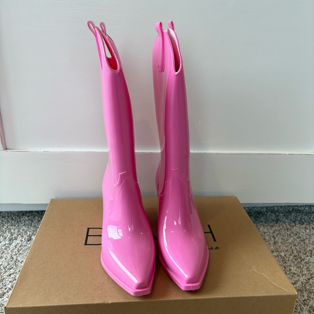NIB Beach by Matisse Women's Annie Cowboy Rain Boots in Pink Size 7 Barbie - Picture 3 of 9